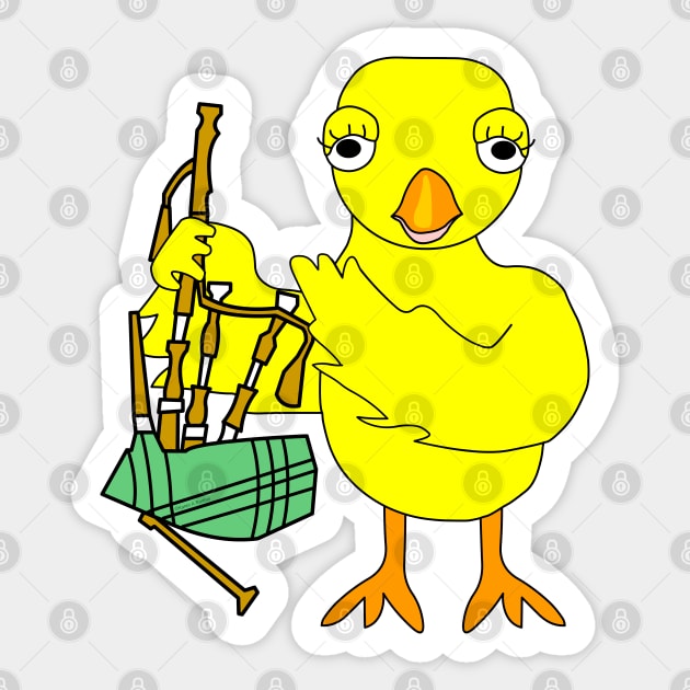 Bagpipe Chick Sticker by Barthol Graphics